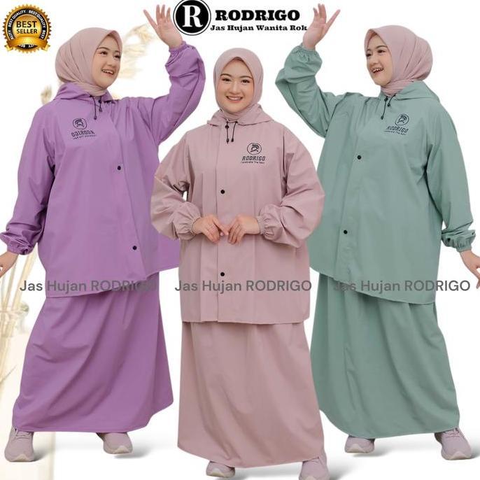 mantel jas hujan setelan ROK wanita PVC