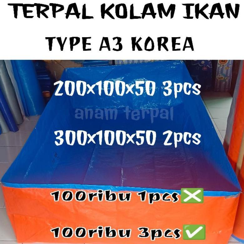 Bisa Cod Terpal Kolam Ikan 200X100X50 3Pcs 100Ribu ,,
