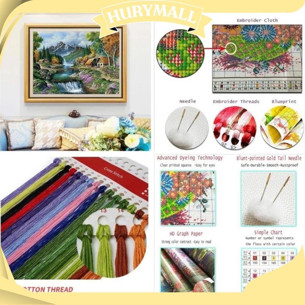 Set Lengkap Cross Stitch 11Ct 14Ct / Kristik Paket Lengkap, Kristik Modern Paket Lengkap Kristik Uku