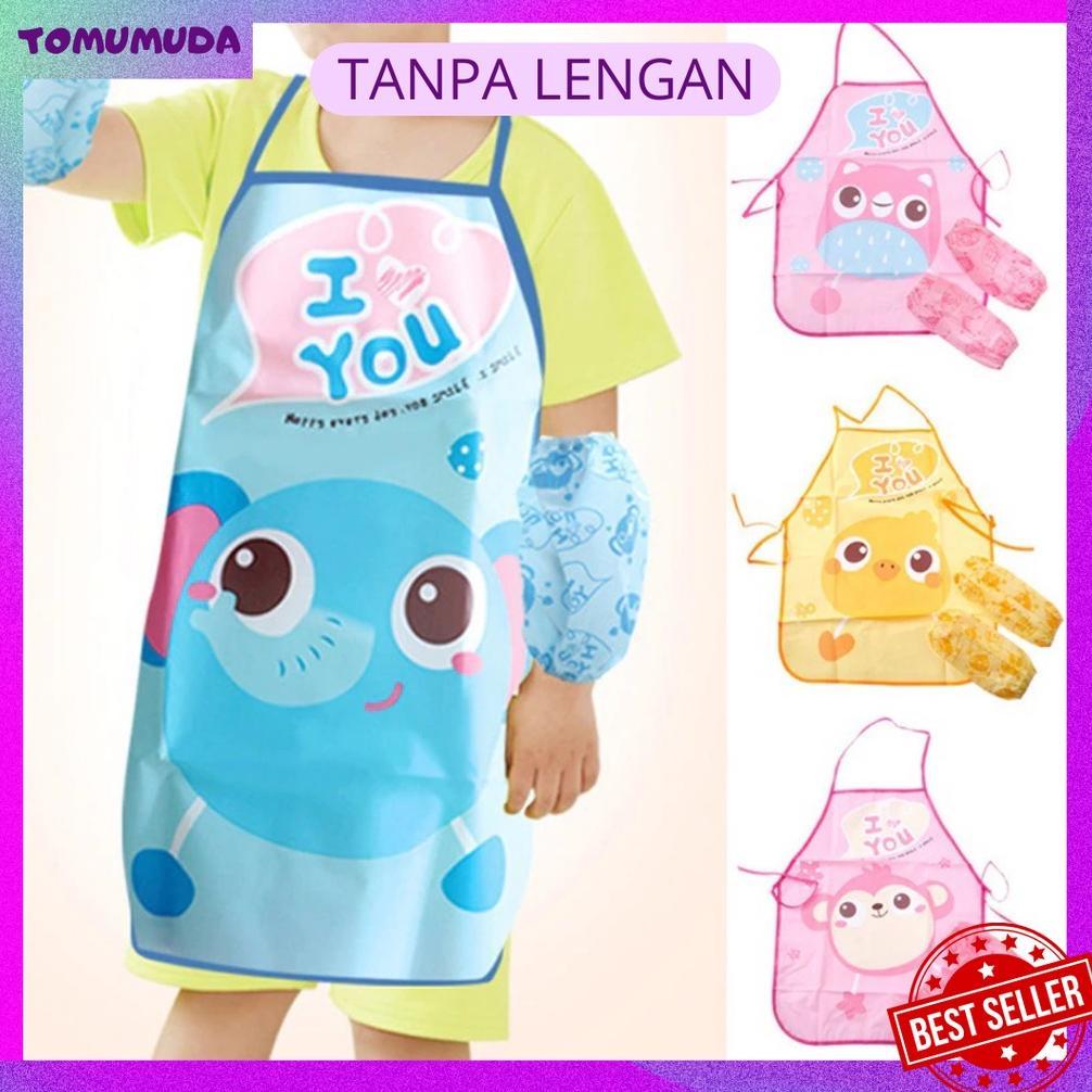 Bisa Cod Tomumuda Celemek Masak Melukis Anak Kids Cooking Apron - Celemek Anak Plastik Tahan Air - A