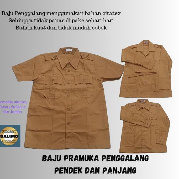 Baju Pramuka Pendek Kantong Atas Bawah Kelas 4 sampai SMP SMA DALIMO