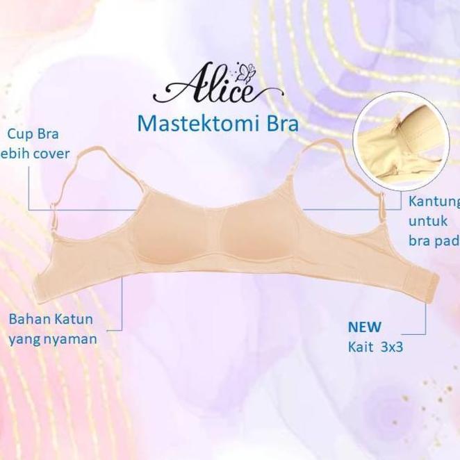 Alice Bra Beha Bh Mastektomi Tanpa Kawat Breast Cancer Katun