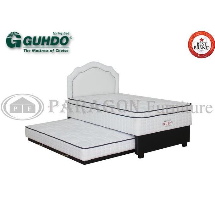 Guhdo Spring bed 2in1 Ruby Latex Plush Top 90 100 120 140 160 180x200 HB Ascot Set - Kasur Sorong sp