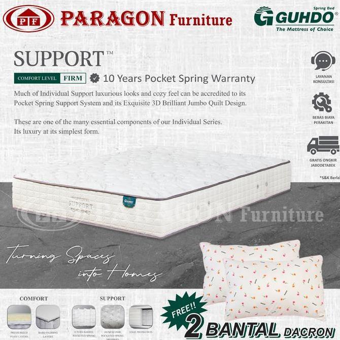 Guhdo Spring bed Kasur Individual Support Pocket Spring 90 100 120 140 160 180 200x200 28 cm - Guhdo