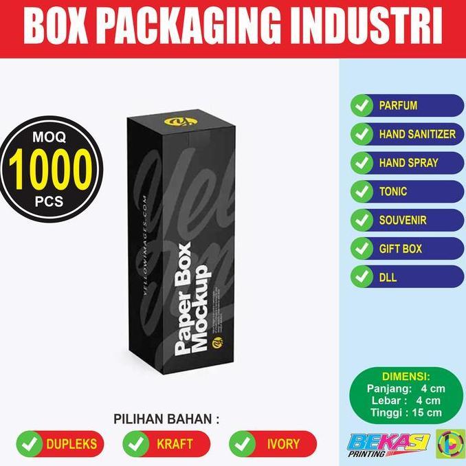 4.5x4.5x15 cm Box Packaging Industri Botol Serum Shampoo Lotion 100 ML