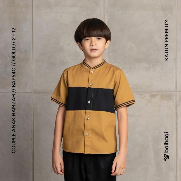 Baihaqi Kemko Couple Hamzah Lengan Pendek BKAP54 (Gold & Black)