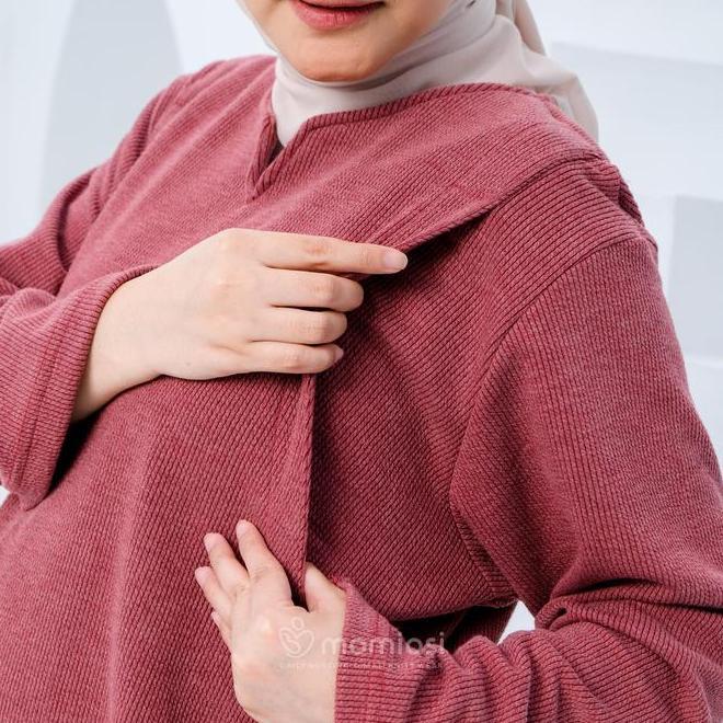 Momiasi Ruby One Set Knit Setelan Wanita Knit Rib Baju Set Celana Bumil Busui Friendly