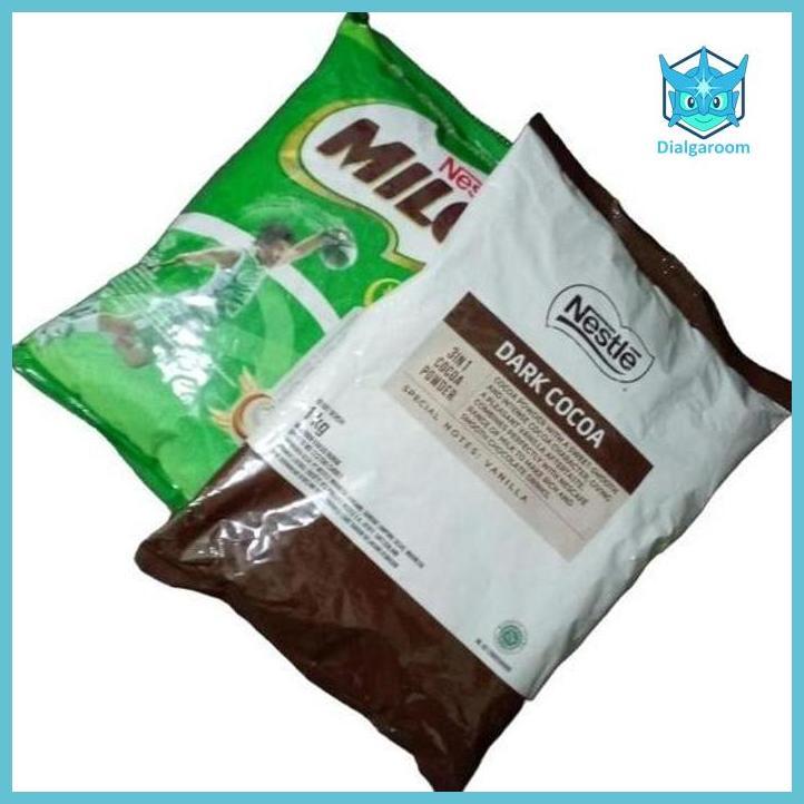 ( COKLAT ) BUNDLING 1 MILO COMPLETE MIX PROFESSIONAL 960GR & 1 NESTLE DARK COCOA ALEGRIA 1KG BAHAN K
