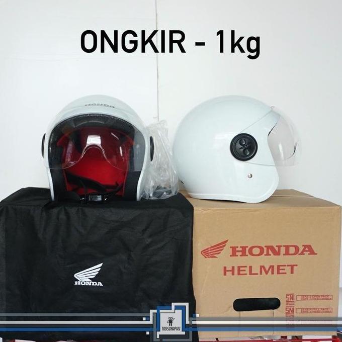 Helm Honda Scoopy White Trxs Trx S Ori & Sni Half Face Retro - Sale