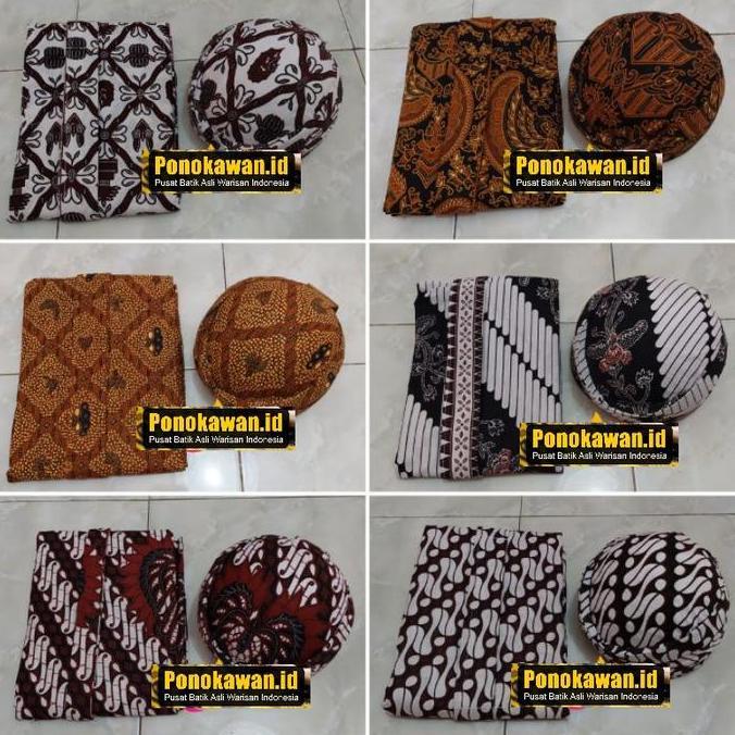 Bawahan Set Jarik Instan Jadi Pria + Blangkon Motif Senada Premium