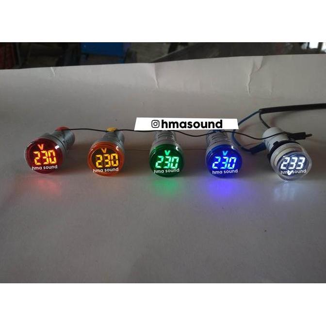Lampu Pilot plus Volt Meter Panel Listrik