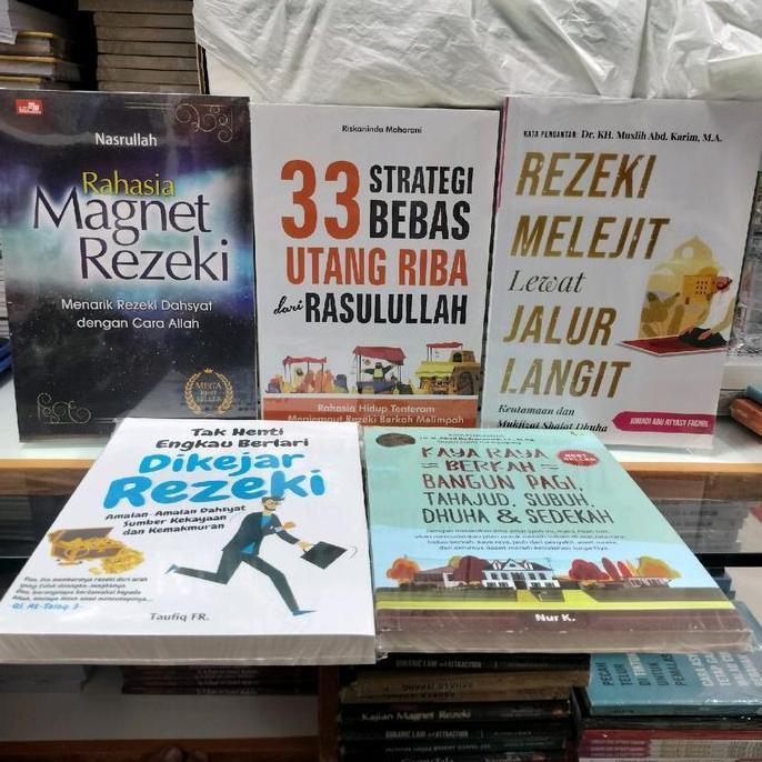 TERMURAH - Paket 5 buku rahasia magnet rezeki, 33 strategi bebas utang riba dari Rasulullah, rezeki 