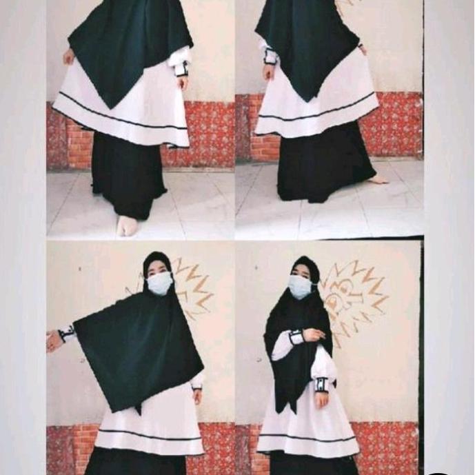 [Gamis office hermosa] Gamis kantor hitam putih/gamis office hitam putih/gamis hitam putih murah ori