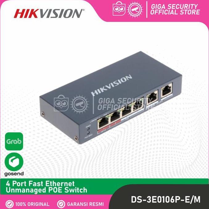 SWITCH HUB POE HIKVISION 4 PORT DS-3E0106P-E/M