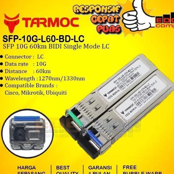 Tarmoc SFP-10G-L60-BD-LC | SFP+ 10G BiDi 60KM SM LC | SFP 10G 60KM LC