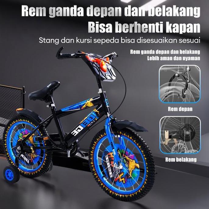 Terbaru Outdoor Sepeda Anak Laki/Gadis Bmx Atlantis 05L Roda  Ban Gede 3.0 Ada  Musik -Ukuran 12" / 