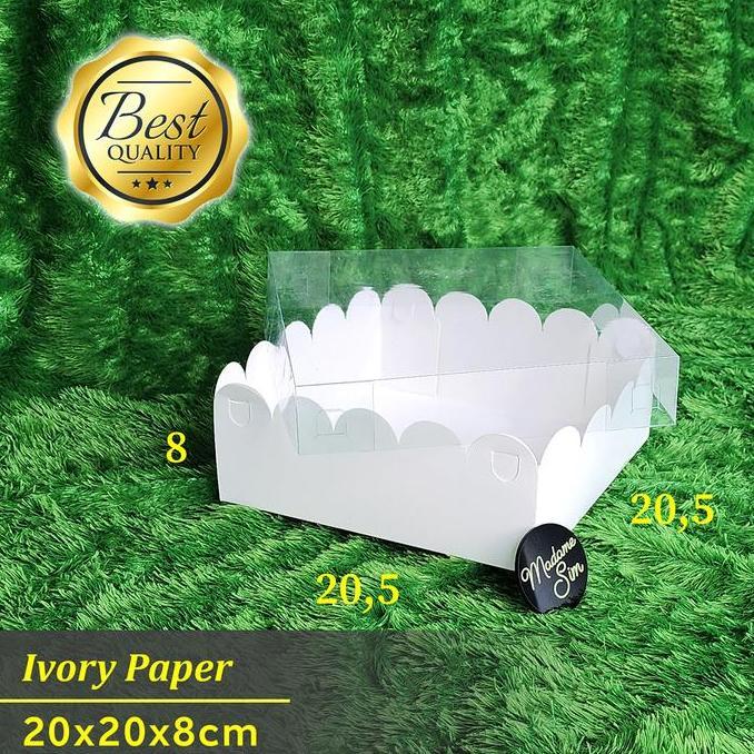 New- BOX MIKA PUTIH - DUS BOLU - KOTAK BROWNIES - KARDUS 20x20x8