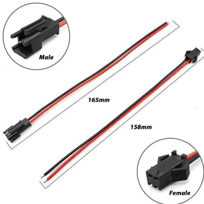 FWAS_KEDU - 5PCS JST SM 2PIN 3PIN MALE FEMALE CONNECTOR 22AWG KABEL FLEKSIBEL