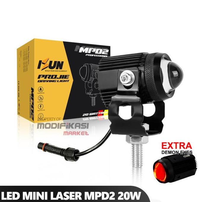 Lampu Tembak Foglamp Mini Laser D2 PRO 20W Mini Projie D2 PRO DC8-90V
