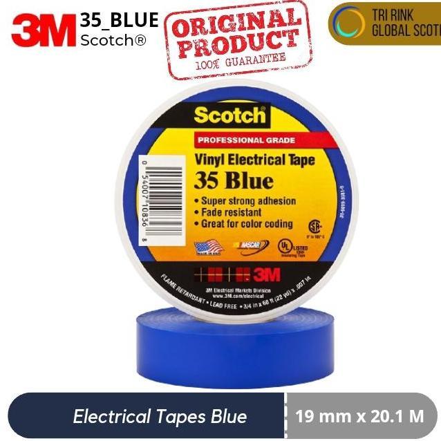 3M Scotch 35 Biru Vinyl Color ing Electrical Tape