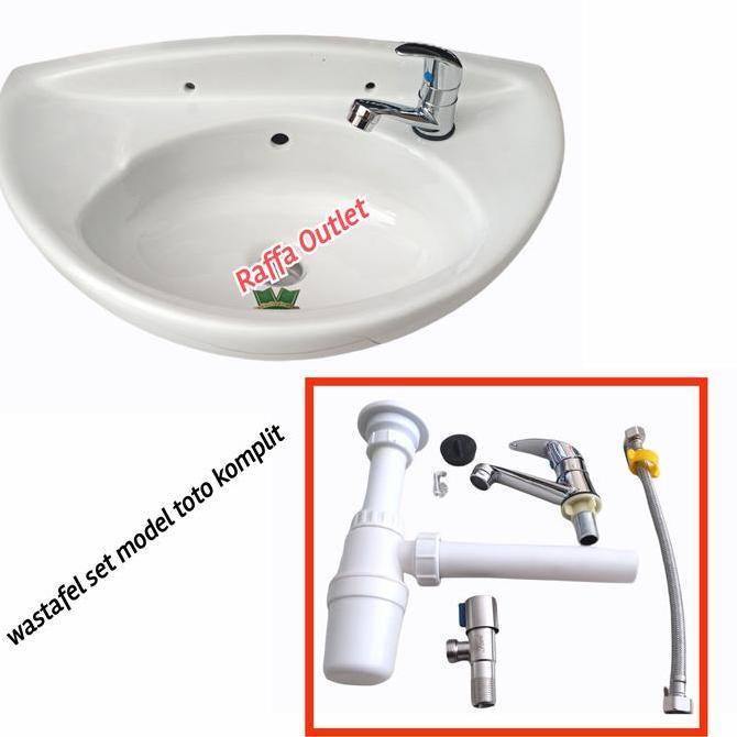 barkajule_ - wastafel set model toto / wastafel cuci tangan - paket lengkap