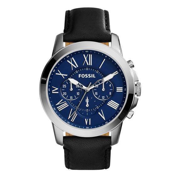 Fossil Jam Tangan Pria FS4990 Grant Chronograph Leather Watch