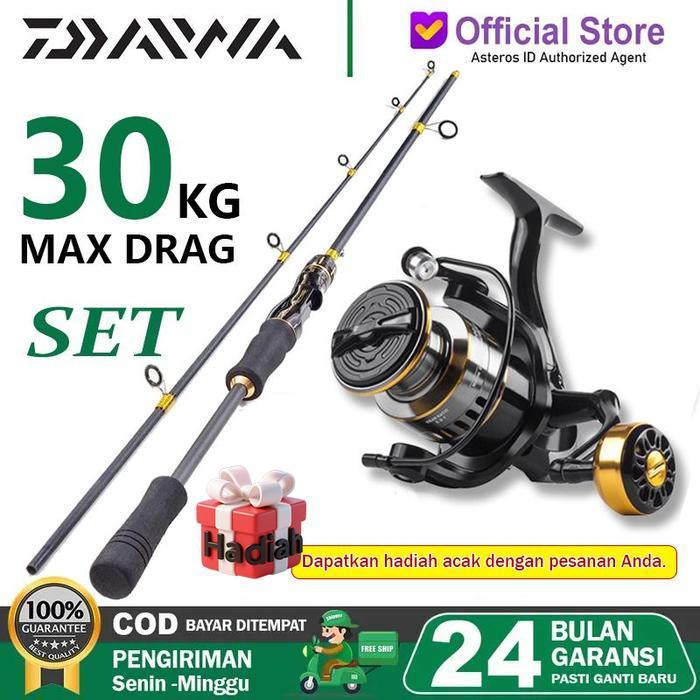 Shimano Joran Pancing Carbon 180-300Cm Spinning Reel Set Dengan Eva Grip Dan Bait Chrome Lure Metal 