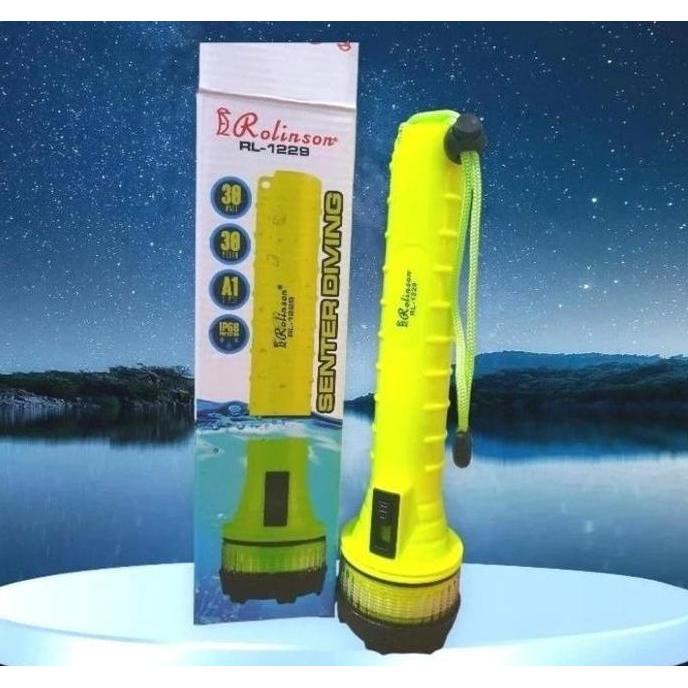 Miliki Senter Tangan Menyelam / Senter Selam Diving Rolinson Rl-1229 Batre