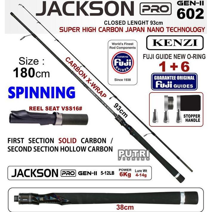 JORAN KENZI JACKSON PRO 602 GEN-II  - Joran Spinning Carbon Solid | Full Fuji Guide | Carbon X-Wrap 