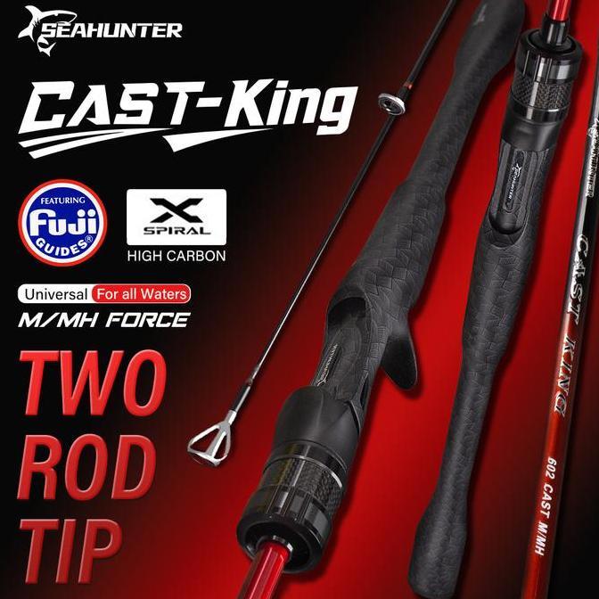 [Kedatangan Baru] SEAHUNTER Joran Pancing CAST-KING 180cm/198cm M/MH Power Double Rod Tips Carbon Cl