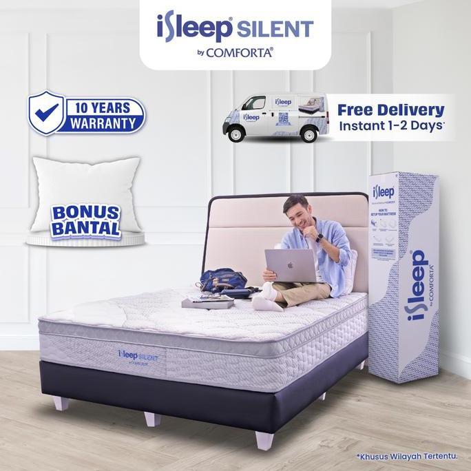 NEW ISLEEP SILENT BY COMFORTA (KASUR POCKET) - VACUUMED MATTRESS FREE BANTAL (MATTRESS ONLY) ORI