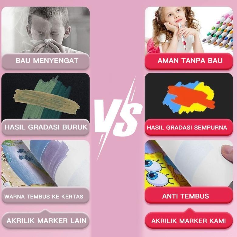 Hanako Cod Acrylic Marker Spidol Marker Akrilik Spidol Warna Spidol Warna Tahan Air Atk Spidol Marke