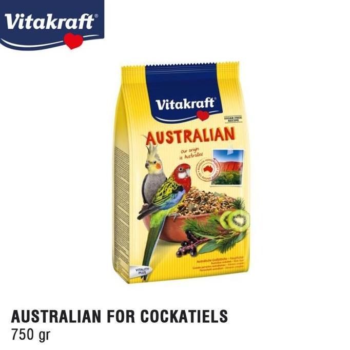 Vitakraft Australian Cockatiels 750 GR Menu Cockatiel Parrots Bird Feed Makanan Biji Bijian Pakan Bu