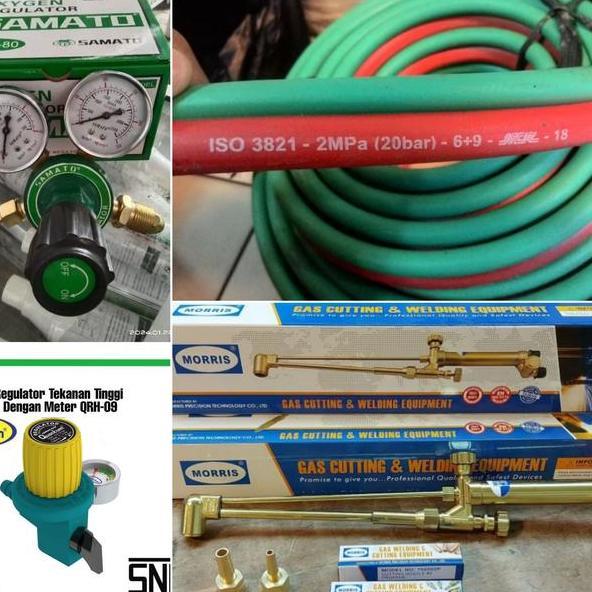 BLENDER LAS POTONG MERK MORRIS + 3 MATA + SELANG DOBEL NCR BAGUS + REGULATOR OKSEN+ REGULATOR LPG PU