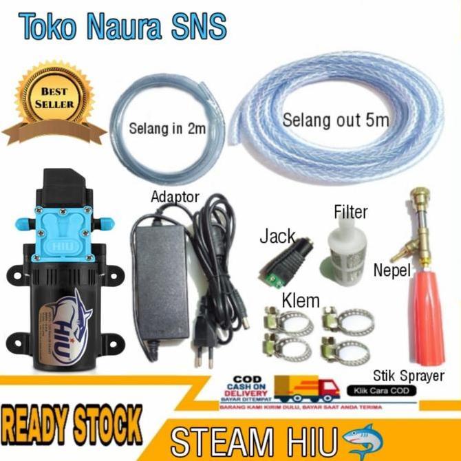Dinamo Pompa Hiu 12V / Set Alat Cuci Steam Motor / Steam Sprayer Harga Khusus