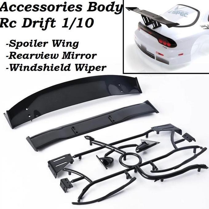 SPOILER WING BODY KIT ACCESSORIES RC DRIFT TOURING HSP REDCAT HPI 1/10 ORIGINAL DAN TERPERCAYA