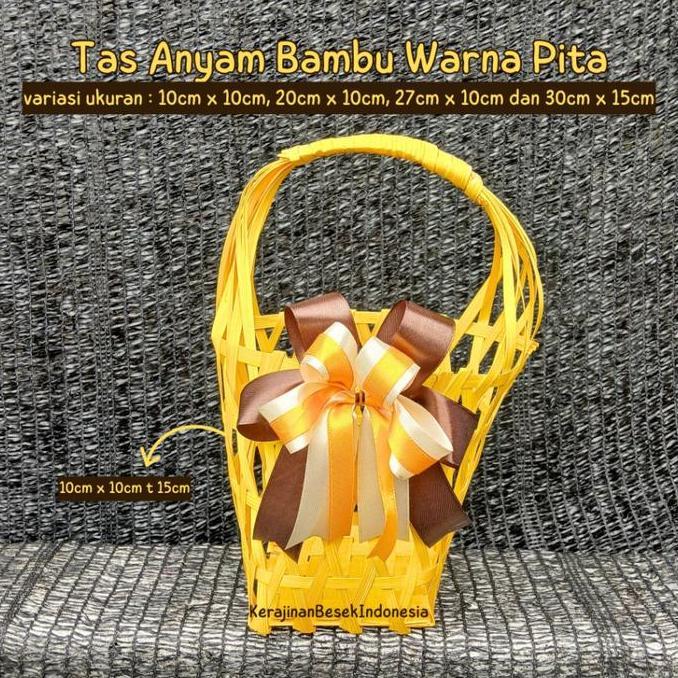 Buruan beli] GROSIR TAS BINGKISAN BONUS PITA BANYAK WARNA goodiebag hampers mini snack kado anyam ba
