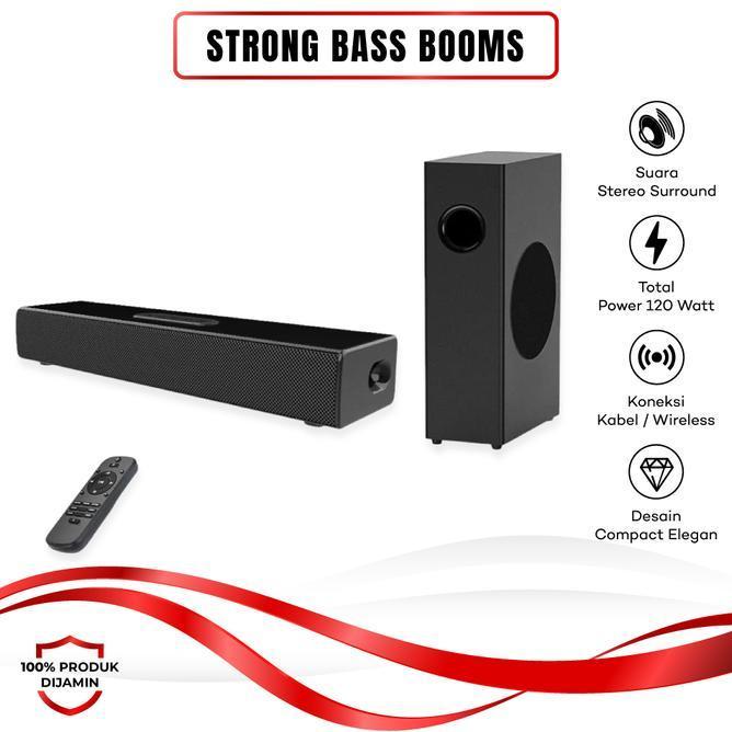 Soundbar Bluetooth Speaker Stereo Bass Subwoofer 80W Klw S22