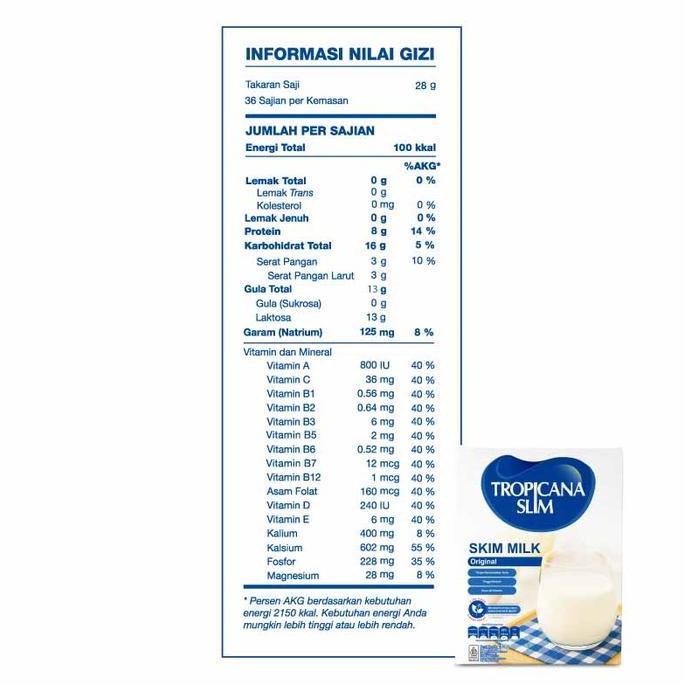 Uahsahabattani_ - Tropicana Slim Skim Milk Plain 1Kg Susu Turunkan Kolesterol