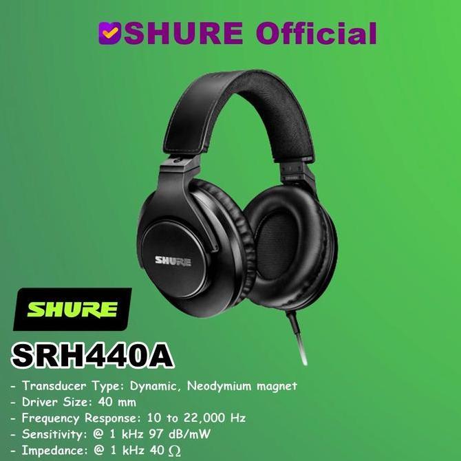 Shure SRH440A SRH440 SRH 440 Professional Studio Headphones Headset