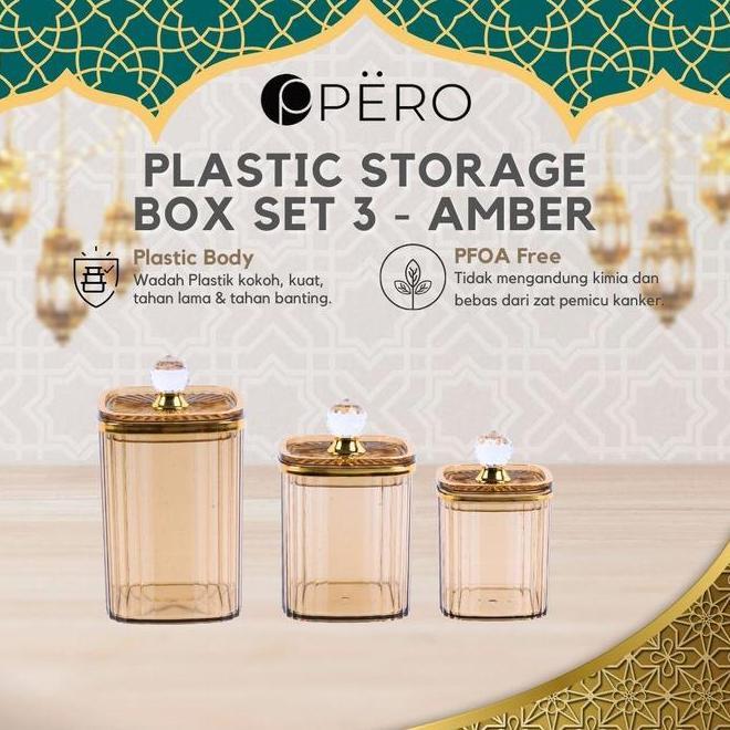 In House Pero Jar Set Of 3 Sealed Pot Toples Set 3 Tutup Kedap Udara Toples Isi 3 Toples Sultan Gold