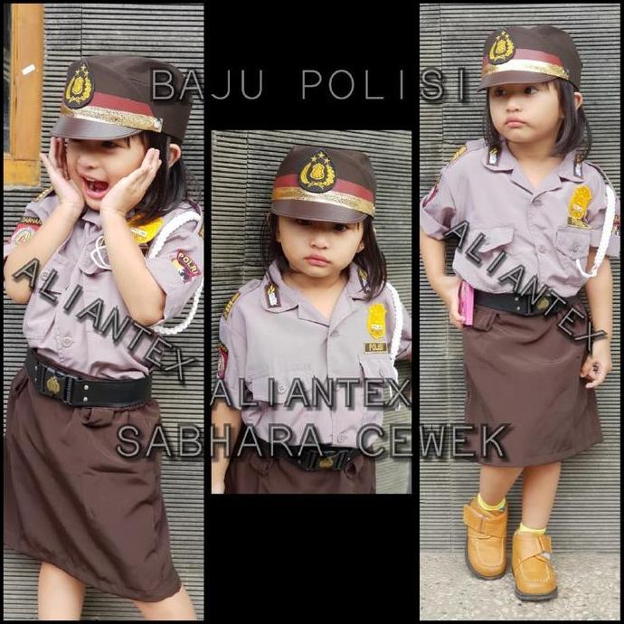 POLISI SABHARA ANAK CEWEK/ KOSTUM ANAK/BAJU PROFESI ANAK