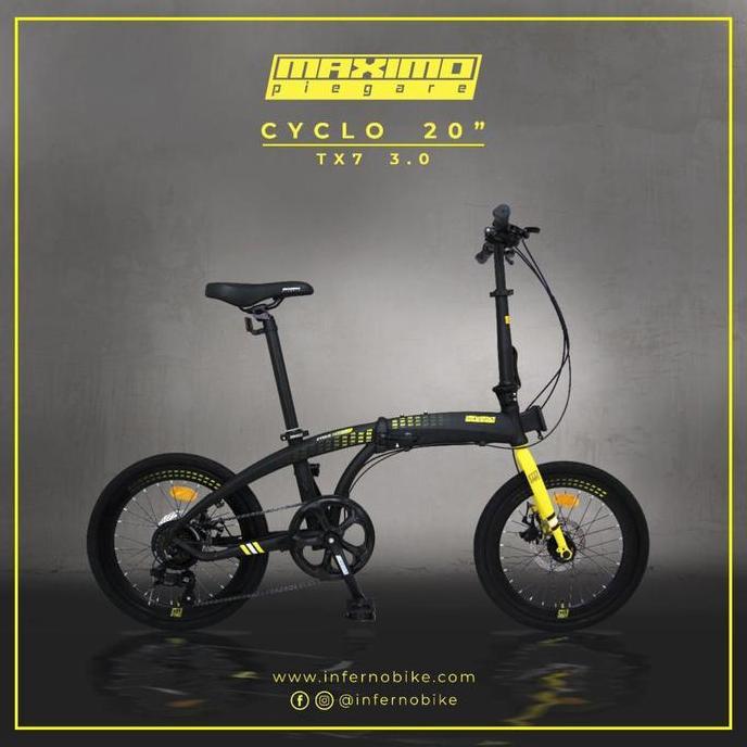 Sepeda Lipat Folding Bike Alloy 20 Inch Maximo Piegare Cyclo Tx7 3.0