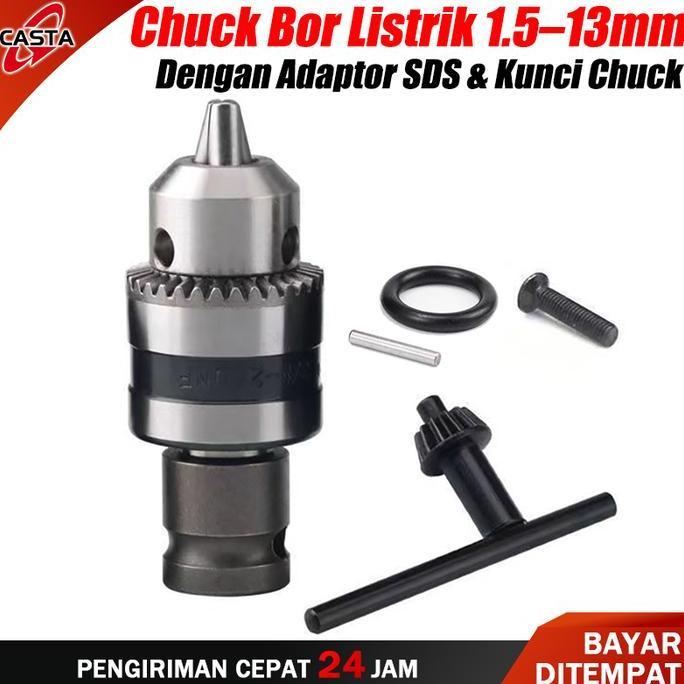 bang_kopai - casta keyless drill chuck 1.5-1mm hex shank sds socket square adapter
