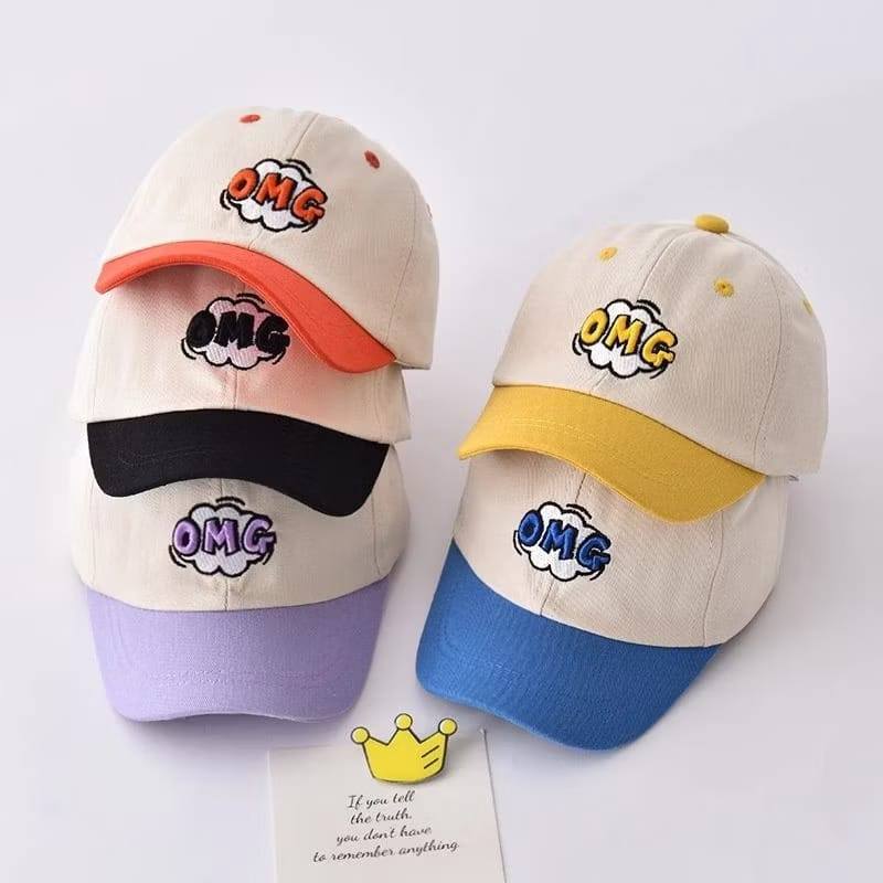 Topi Anak Laki Perempuan Bordir OMG Lucu 1-5 Tahun || Topi Anak Lucu Bordir OMG Usia 1-5 Tahun COD