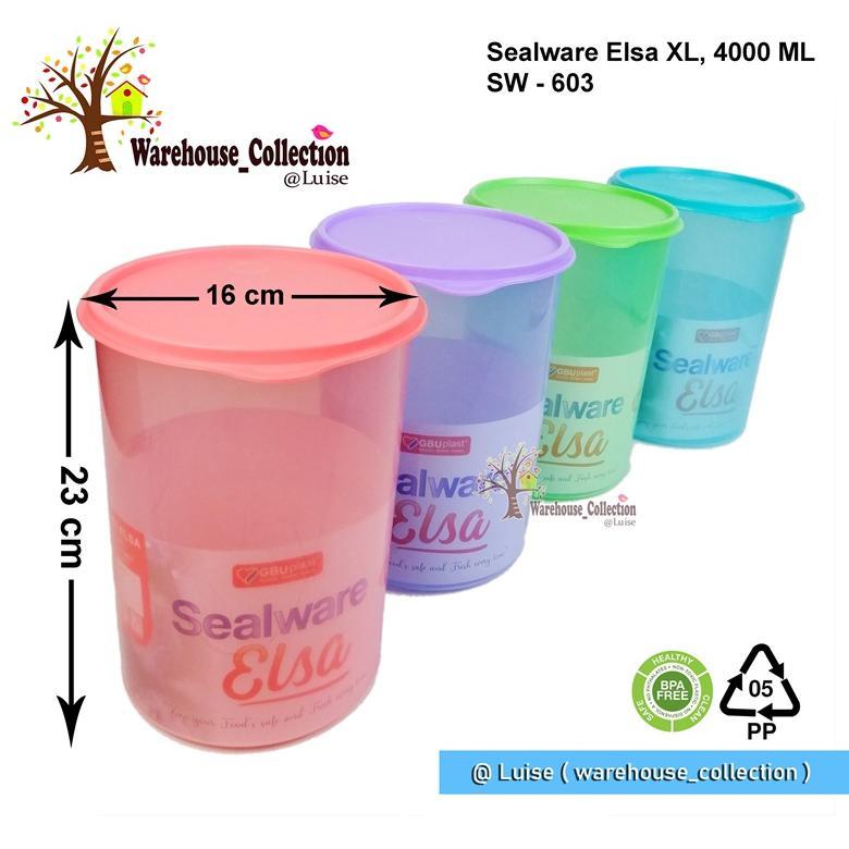 Toples Sealware Elsa 2100Ml / 2700Ml /4000Ml //Toples Bulat Besar Kedap Udara / Toples Plastik Bulat