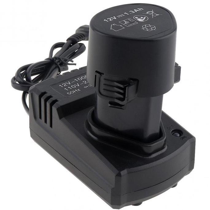 QUANXI Baterai  bor cordless 12 volt+Charger Power Adapter 12V DC 110-220V untuk Bor/charger bor cor