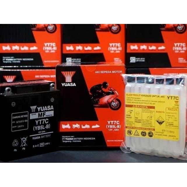 BEBAS ONGKIR - Aki / Accu Motor Yuasa YT7C / YB5L-B Accu Kering
