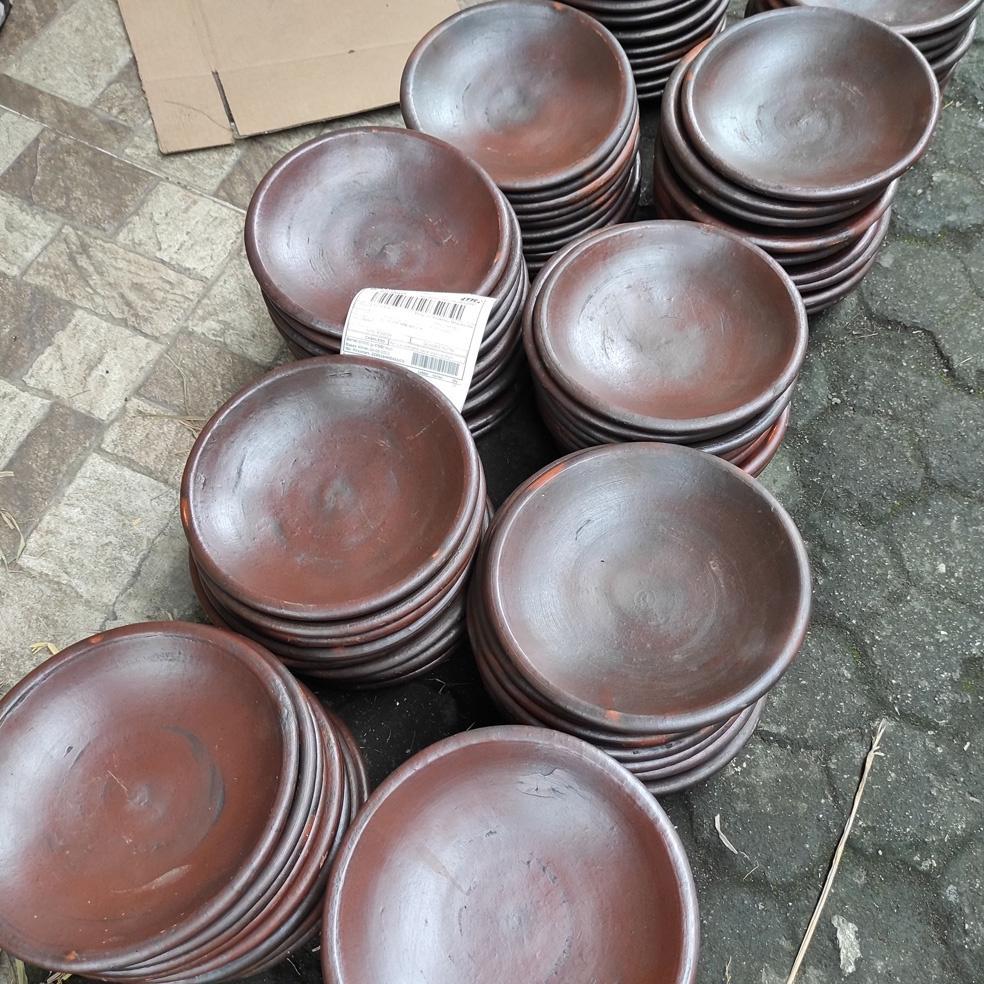 Bisa Cod Cobek Tanah Liat Sambal Gami Piring Gerabah Tahan Panas - Diameter 20 Cm ||