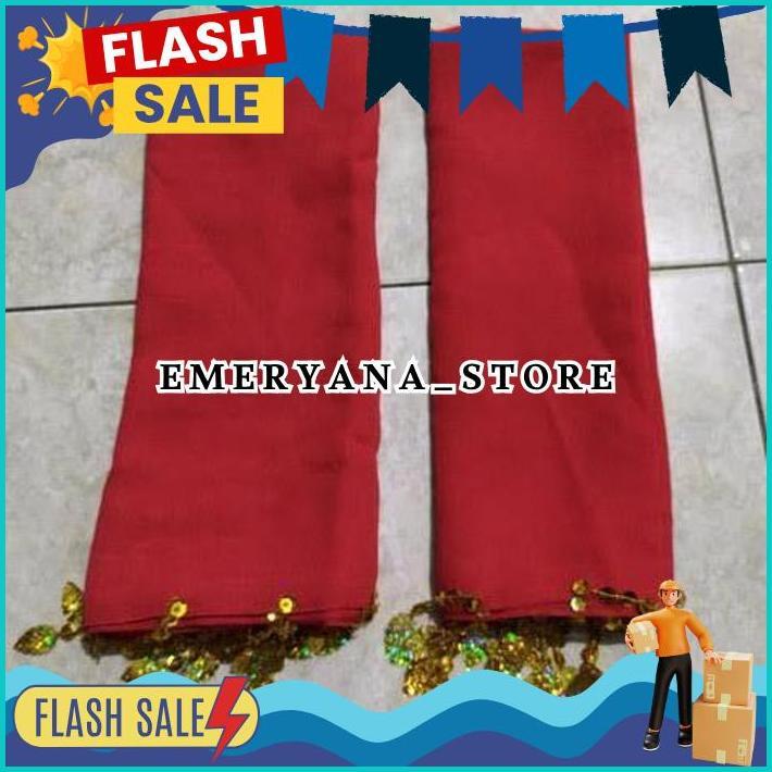 sampur selendang tari remo kerincing warna merah PROMO